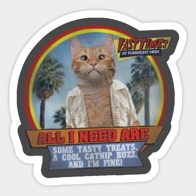 Fast Times at Purrmont High Sticker by Pete the Cat Guy